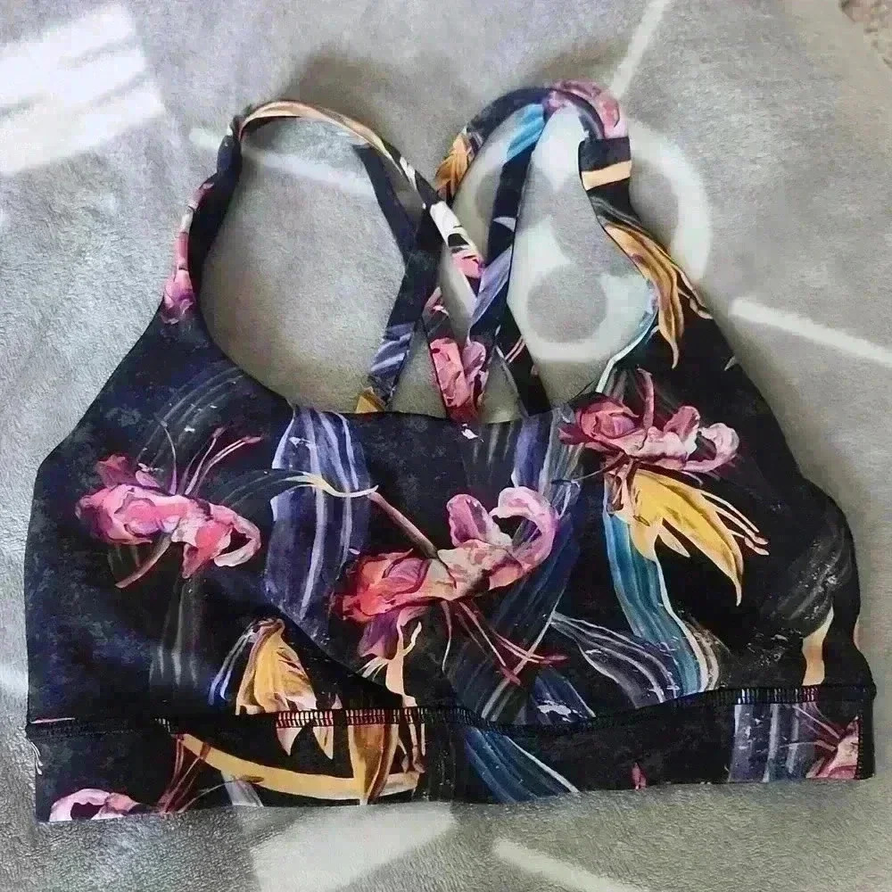 Lululemon Veiled Floral Black Multi Bra